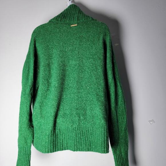 Michael Kors Green Cowl Neck Turtleneck Sweater Women’s Sz S Knit Cozy Academia - Picture 2 of 9